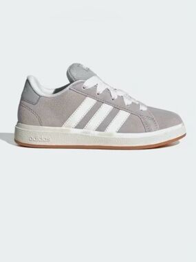 NEW ADIDAS GRAND COURT OOS SHOES KIDS - Gray & White Suede  4.5 kids 6 womens